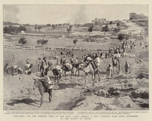 Förbereder för kejsarnas besök i det heliga landet, gör en ny vagnsväg från Jerusalem till Oljeberget av English Photographer