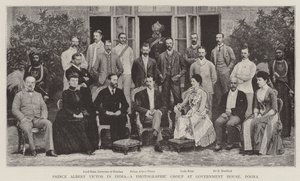 Prins Albert Victor i Indien, en fotografisk grupp vid Government House, Poona av English Photographer