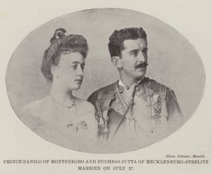 Prins Danilo av Montenegro och hertiginnan Jutta av Mecklenburg-Strelitz gifte sig den 27 juli av English Photographer