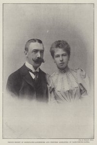 Prins Ernest av Hohenlohe-Langenburg och prinsessan Alexandra av Saxe-Coburg-Gotha av English Photographer