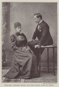Prinsessan Victoria Melita och storhertigen av Hessen av English Photographer