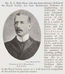 Professor H S Hele-Shaw, New FRS av English Photographer