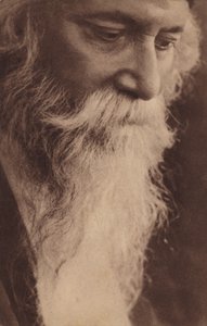 Rabindranath Tagore (1861-1941), indisk författare, kompositör och konstnär (svartvitt foto) av English Photographer