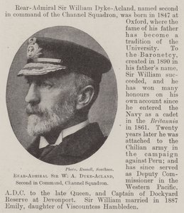 Konteramiral Sir W A Dyke-Acland, andra i befälet, Channel Squadron av English Photographer