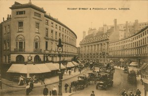 Regent Street och Piccadilly Hotel, London av English Photographer