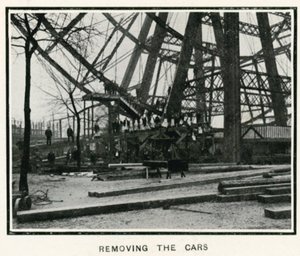 Ta bort det stora hjulet vid Earls Court, London; ta bort bilarna; från The Sphere, 13 april 1907 av English Photographer