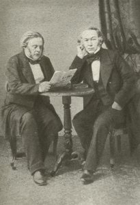Richard Cobden (vänster) och John Bright (höger) (s/v foto) av English Photographer