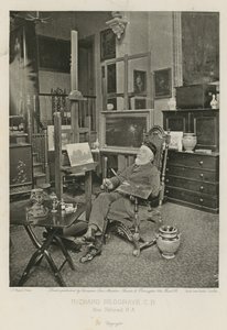 Richard Redgrave i sin Hyde Park Gate Studio av English Photographer