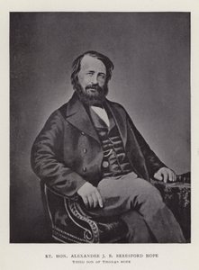 Höger ärade Alexander J B Beresford Hope, tredje son till Thomas Hope av English Photographer