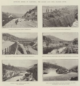 River-Bed Mining i Kalifornien, Golden Gate-gruvan, Feather River av English Photographer