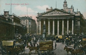 Royal Exchange and Bank, London av English Photographer