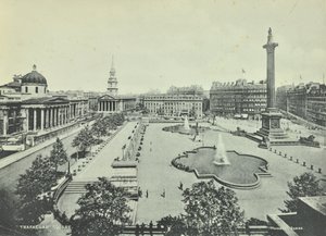 Saint Martin in the Fields National Gallery Nelsons Column, Trafalgar Square, Westminster LB: takutsikt mot öster, 1895 av English Photographer