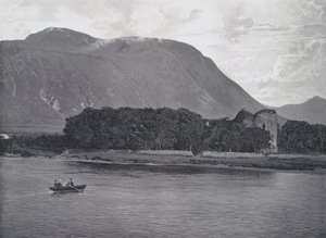 Skottland: Ruins of Inverlochy Castle, Ben Nevis (s/v foto) av English Photographer