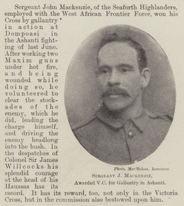 Sergeant J Mackenzie, tilldelad VC för tapperhet i Ashanti av English Photographer