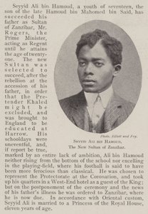 Seyyid Ali bin Hamoud, den nya sultanen av Zanzibar av English Photographer