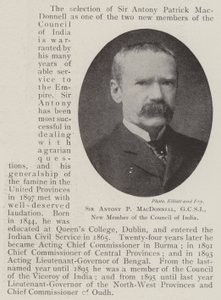 Sir Antony P MacDonnell, GCSI, ny medlem av Indiens råd av English Photographer