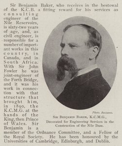 Sir Benjamin Baker, KCMG, dekorerad för Engineering Services i konstruktionen av Nildammen av English Photographer
