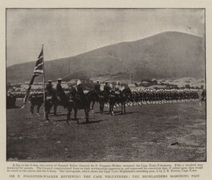Sir F Forestier-Walker granskar Cape Volunteers, Highlanders som marscherar förbi av English Photographer