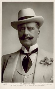 Sir Herbert Beerbohm Tree, engelsk skådespelare (s/v-foto) av English Photographer