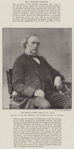 Sir Joseph Lister, Baronet, DCL, LLD, ordförande för årets möte i British Association i Liverpool av English Photographer