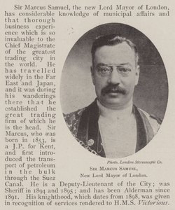 Sir Marcus Samuel, New Lord Mayor i London av English Photographer