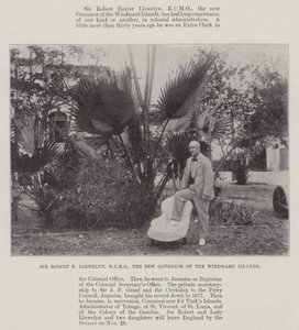 Sir Robert B Llewelyn, KCMG, den nya guvernören på Windwardöarna av English Photographer