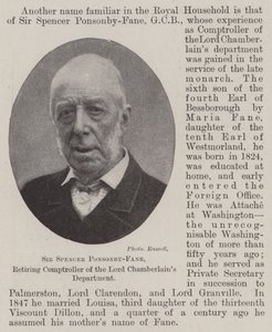 Sir Spencer Ponsonby-Fane, avgående kontrollör vid Lord Chamberlains Department av English Photographer