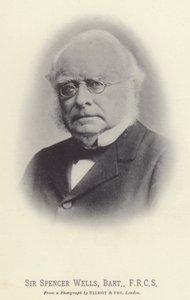 Sir Spencer Wells, Baronet, FRCS (svartvitt foto) av English Photographer