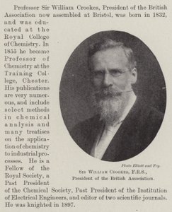 Sir William Crookes, FRS, ordförande för British Association av English Photographer