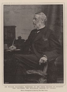 Sir William MacCormac, ordförande för Royal College of Surgeons som höll Hunterian Oration på tisdagen av English Photographer