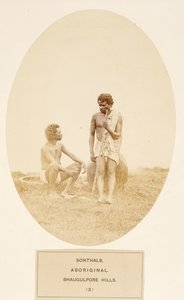 Sonthals, Aboriginal, Bhaugulpore Hills, från The People of India, av J. Forbes Watson, publicerad 1868 (albumtryck) av English Photographer