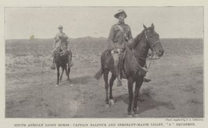 Sydafrikansk lätt häst, kapten Balfour och sergeant-major Lilley, en skvadron av English Photographer