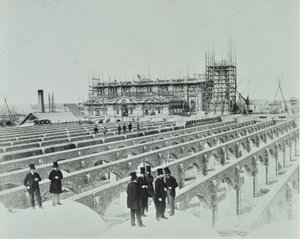 Southern Outfall Sewer, Crossness: byggnadsverksamhet, 1865 av English Photographer