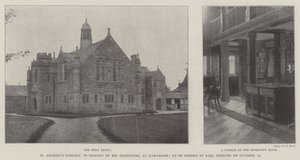 St Deiniols Library, till minne av Mr Gladstone, i Hawarden, kommer att öppnas av Earl Spencer den 14 oktober av English Photographer