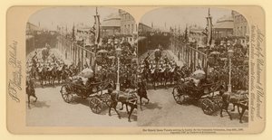 Stereografiskt tryck av Queen Victorias Diamond Jubilee av English Photographer