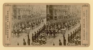 Stereoskopiskt tryck av drottning Victorias diamantjubileum, 28 juni 1897 av English Photographer