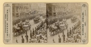 Stereoskopiskt tryck av drottning Victorias diamantjubileum, 28 juni 1897 av English Photographer