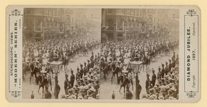 Stereoskopiskt tryck av drottning Victorias diamantjubileum, 28 juni 1897 av English Photographer