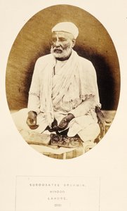Suroosatee Brahmin, Hindoo, Lahore, från The People of India, av J. Forbes Watson, publicerad 1868 (albumtryck) av English Photographer