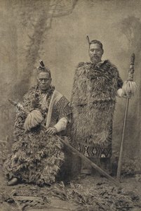 Tawhiao, Maorikungen och major William Te Wheoro (s/v foto) av English Photographer