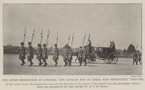 Assize-processionen i Chester, Spjutmännen i sin nya Beefeaters-kostym av English Photographer