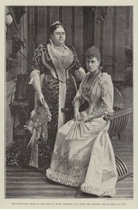 Hertigen av Yorks trolovade brud, prinsessan May, med sin mor, hertiginnan av Teck av English Photographer