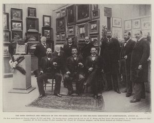 Boergeneralerna och tjänstemän från Pro-Boer Committee vid Pro-Boer-utställningen i Scheveningen, 20 augusti av English Photographer