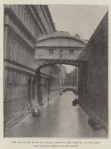 Suckarnas bron i Venedig, som visar biblioteket till vänster och det gamla fängelset till höger av English Photographer