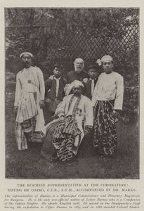 Den burmesiska representanten vid kröningen, Maung On Gaing, CIE, ATM, tillsammans med Dr Marks av English Photographer
