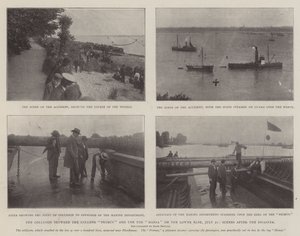 Kollisionen mellan ångbåten Primus och bogserbåten Hansa på Nedre Elbe, 21 juli, Scener efter katastrofen av English Photographer