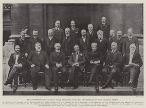 Konferensen av koloniala premiärministrar med Mr Chamberlain på kolonialkontoret av English Photographer