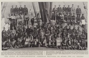 Krisen i Konstantinopel, armeniska flyktingar ombord på SS Douro av English Photographer