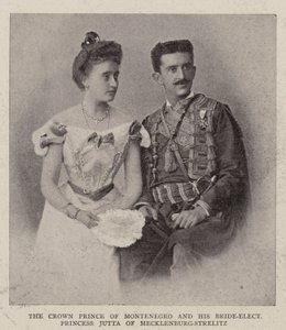 Kronprinsen av Montenegro och hans tillträdande brud prinsessan Jutta av Mecklenburg-Strelitz av English Photographer