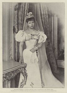 Kronprinsessan av Rumänien (prinsessan Marie av Edinburgh) i sin bröllopsklänning